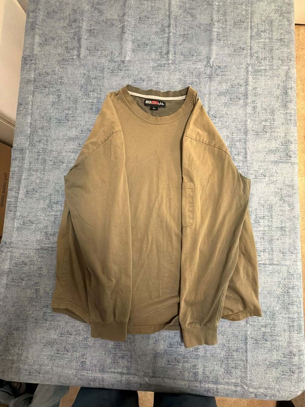 Bocomal Men's Brown Long Sleeve Pocket T-Shirt Size XL FR Flame Resistant
